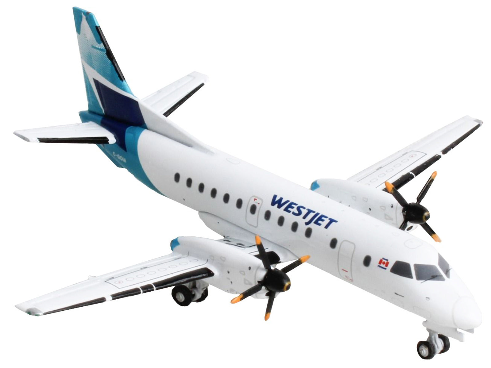 Saab 340B Commercial Aircraft "WestJet Airlines" White with Blue Tail 1/400 Diecast Model Airplane by GeminiJets