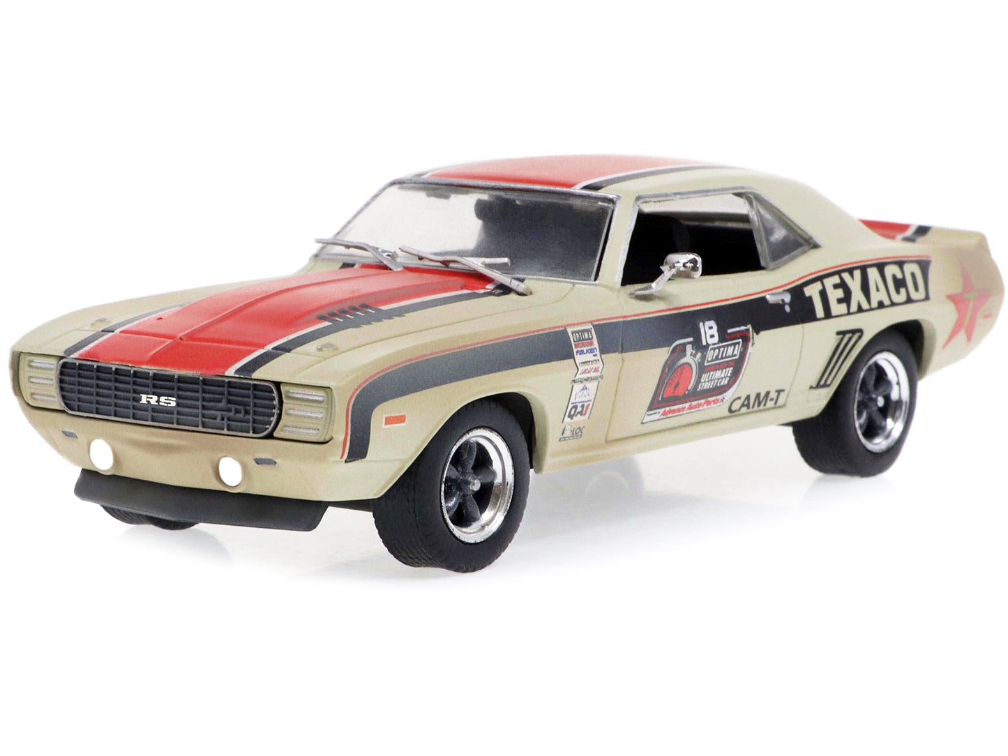 1969 Chevrolet Camaro RS #18 "Texaco" "OPTIMA Ultimate Street Car National Champion: GTV Class" (2021) (Raced Version) 1/43 Diecast Model Car by Greenlight