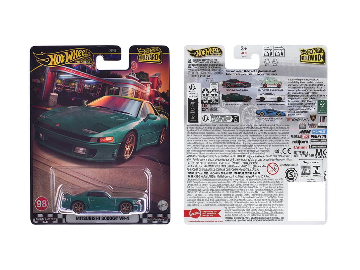 Mitsubishi 3000GT VR-4 Green Metallic "Boulevard" Series Diecast Model Car by Hot Wheels