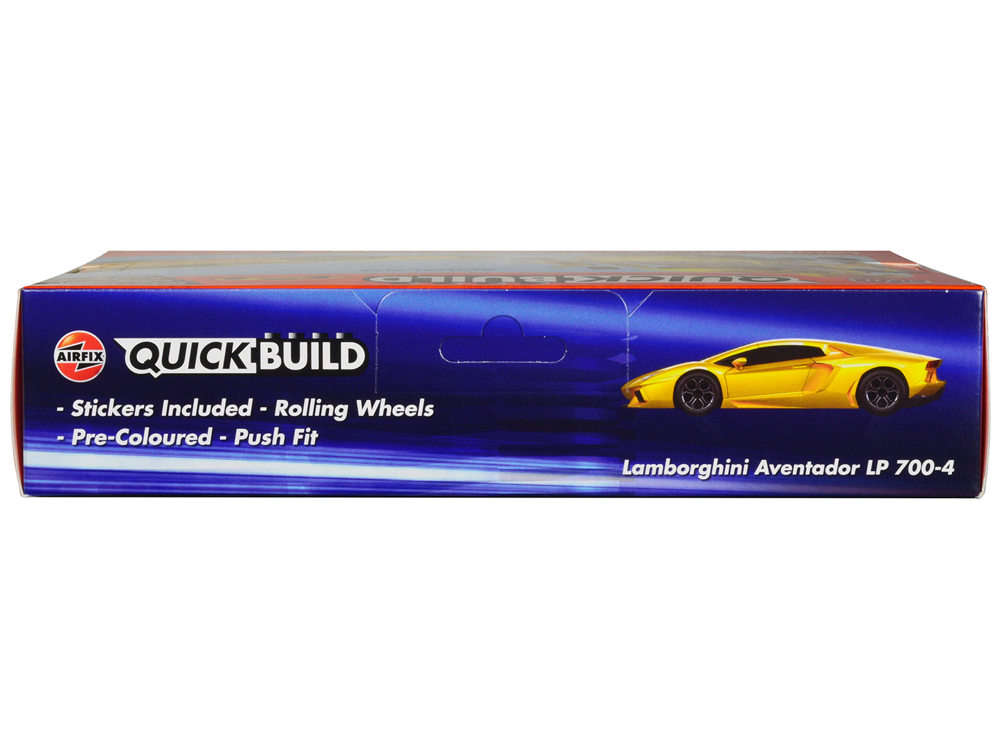 Skill 1 Model Kit Lamborghini Aventador LP 700-4 Yellow Snap Together Painted Plastic Model Car Kit by Airfix Quickbuild