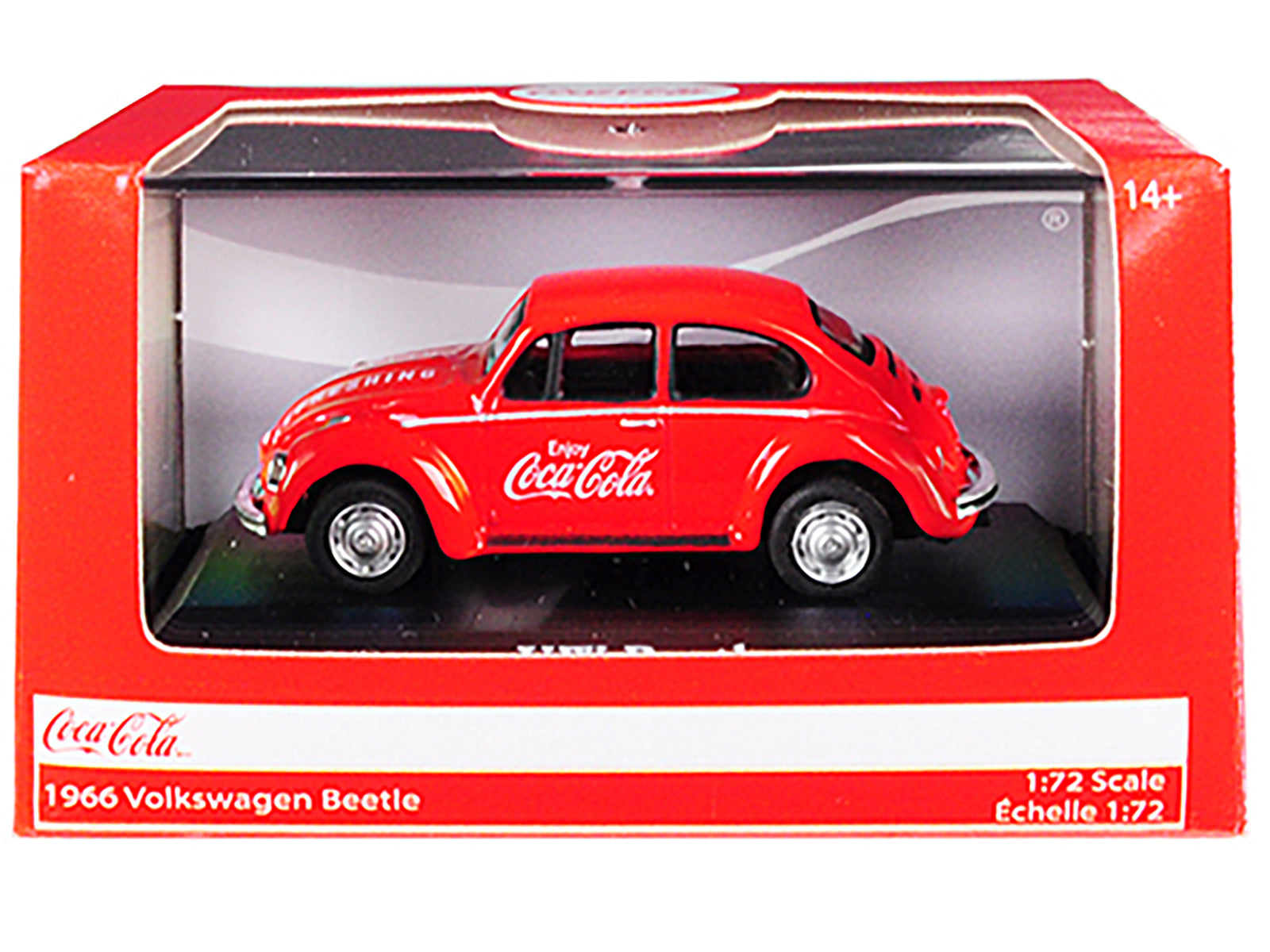 1966 Volkswagen Beetle "Coca-Cola" Red 1/72 Diecast Model Car by Motorcity Classics