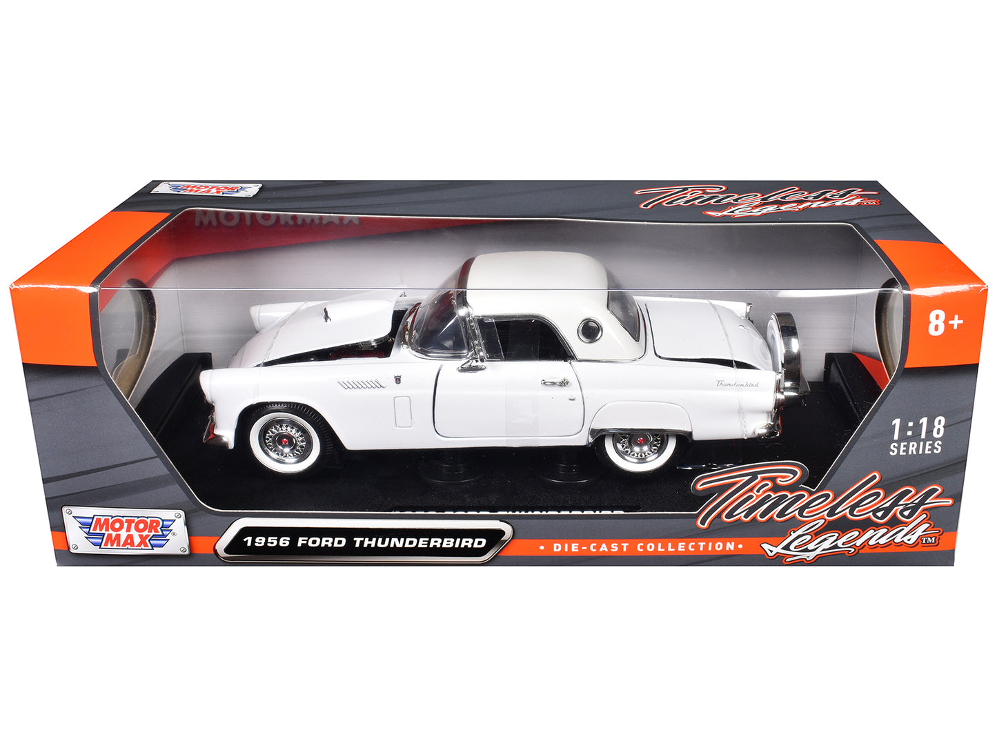 1956 Ford Thunderbird White "Timeless Classics" 1/18 Diecast Model Car by Motormax