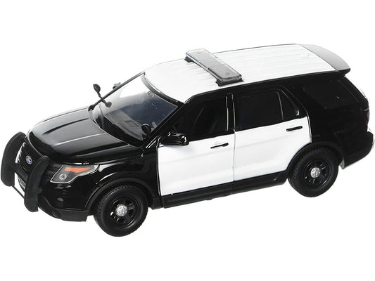 2022 Ford Police Interceptor Utility Unmarked Black and White 1/24 Diecast Model Car by Motormax