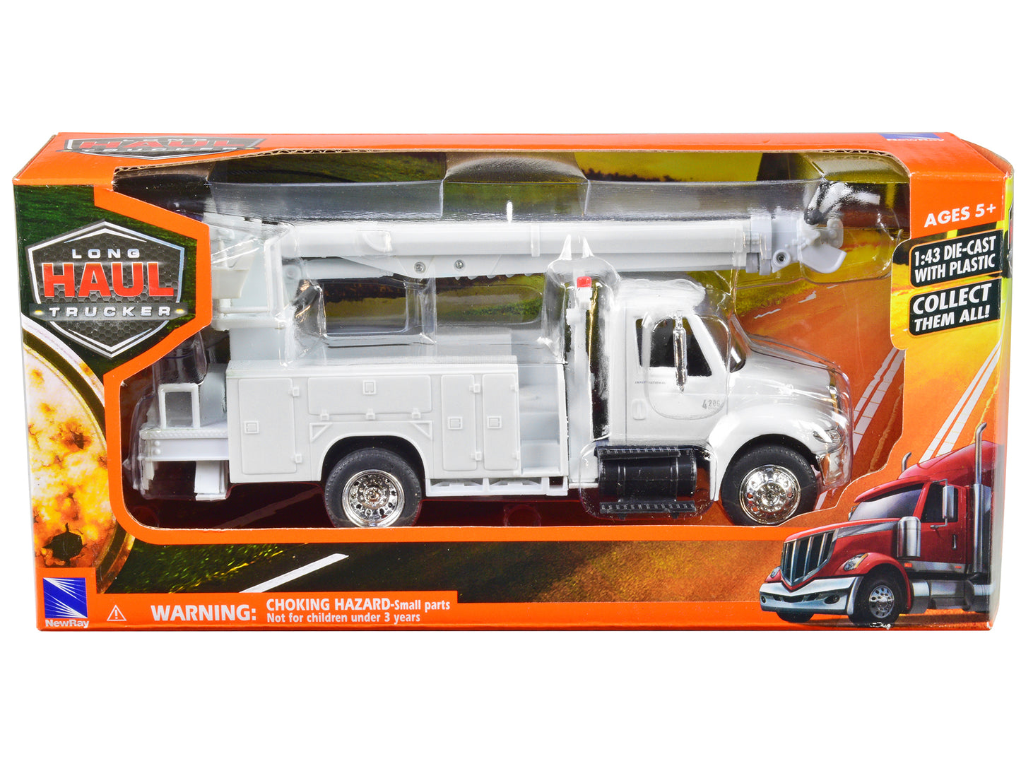 International 4200 Digger Service Truck White "Long Haul Trucker" Series 1/43 Diecast Model by New Ray