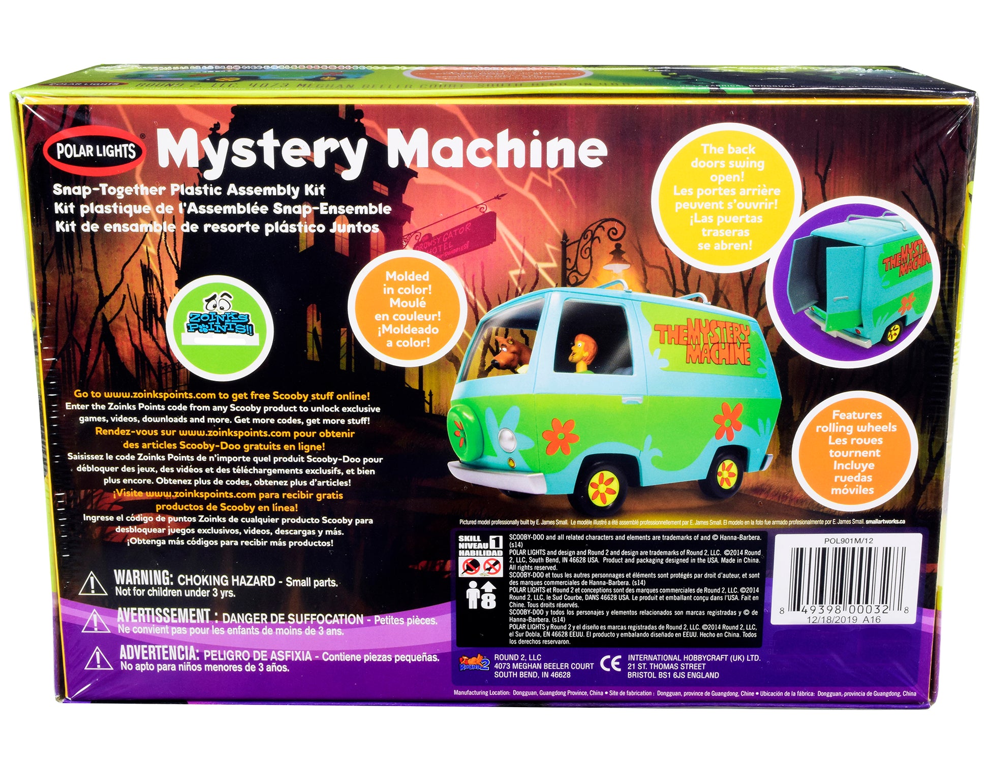 Skill 1 Snap Model Kit The Mystery Machine with Two Figurines (Scooby-Doo and Shaggy) 1/25 Scale Model by Polar Lights