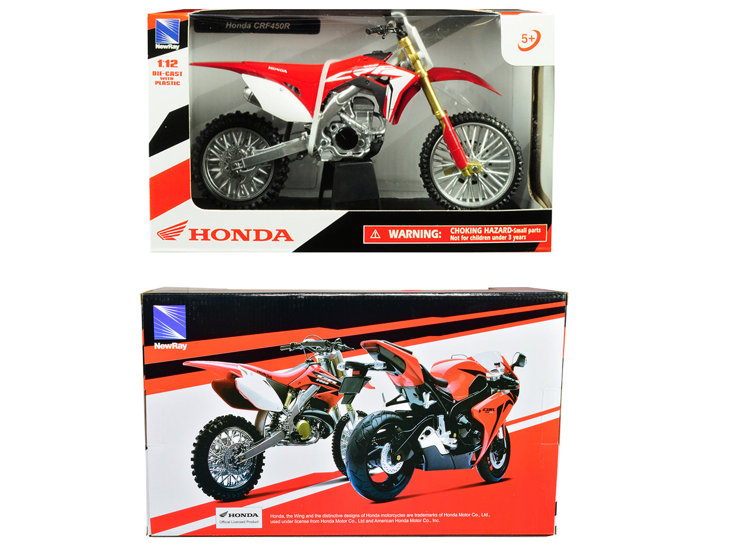 Honda CRF450R Red 1/12 Diecast Motorcycle Model by New Ray