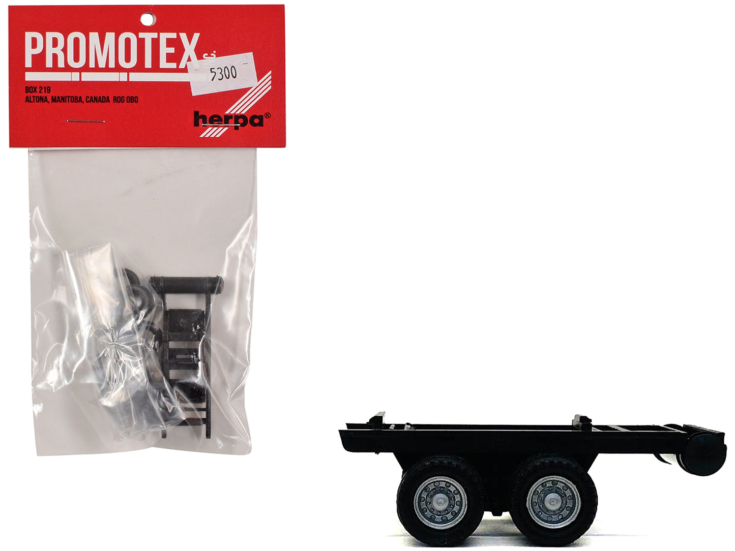 Dual Axle Trailer Chassis 1/87 (HO) Plastic Model by Promotex