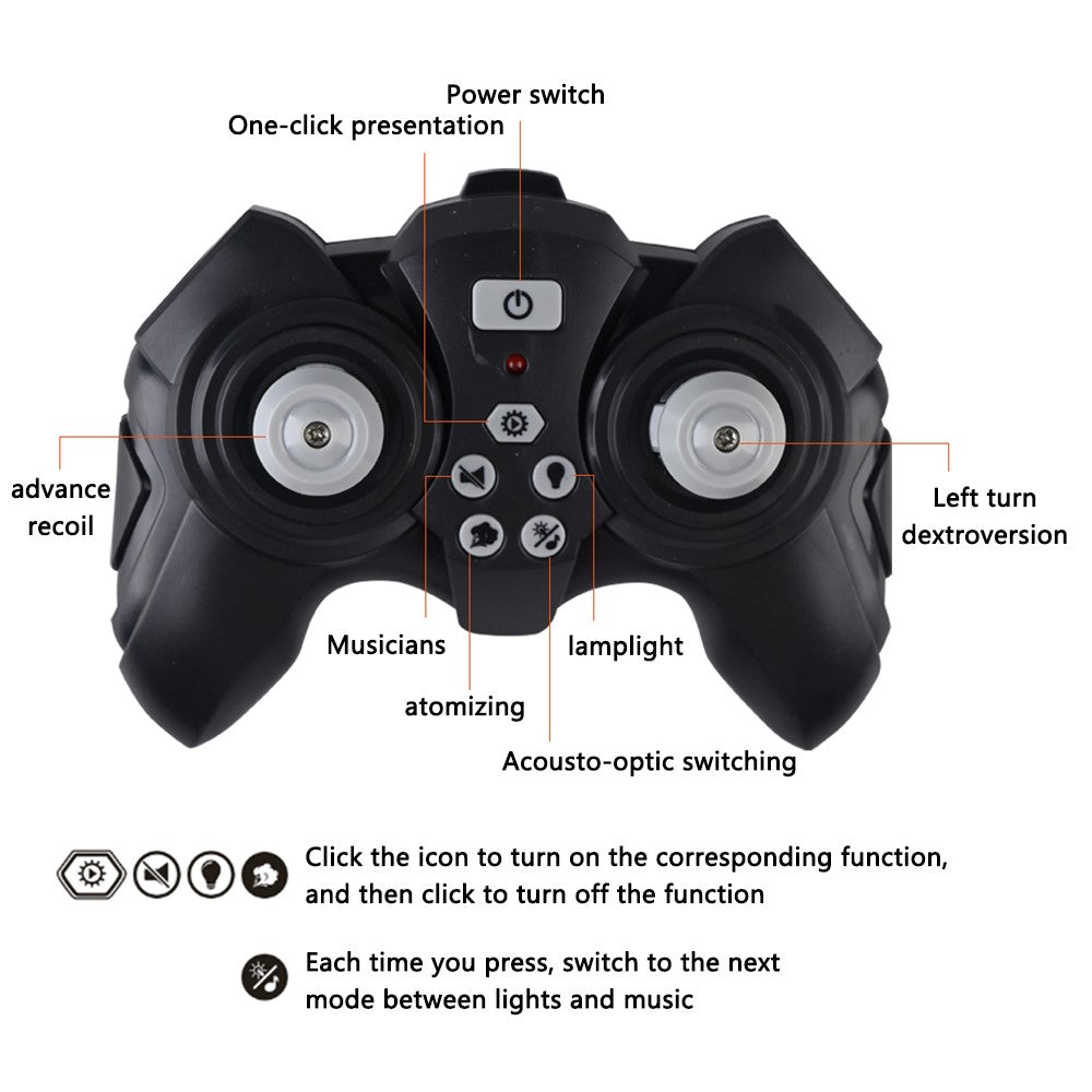 YL-101 2.4G RC Off-Road Car Spray Dinosaur Toy with Light and Sound Effects for Kids Boys