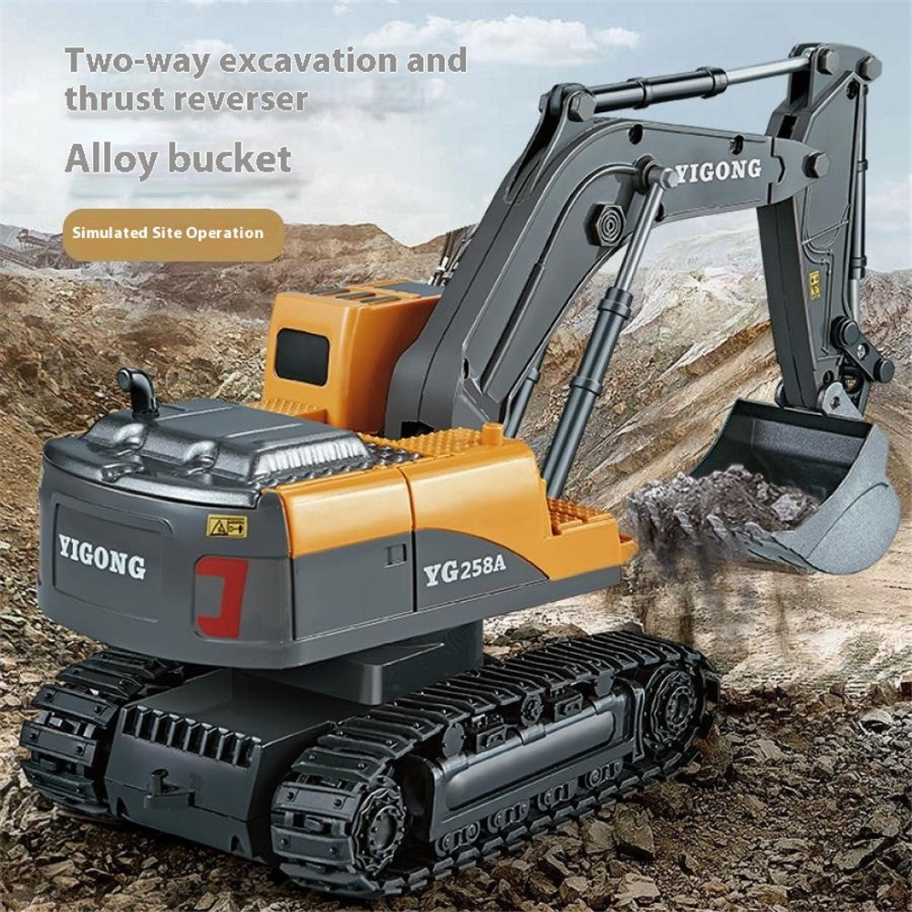 BC1033 6 Channel Alloy RC Excavator Realistic Digging Tracked Engineering Vehicle Children Toy