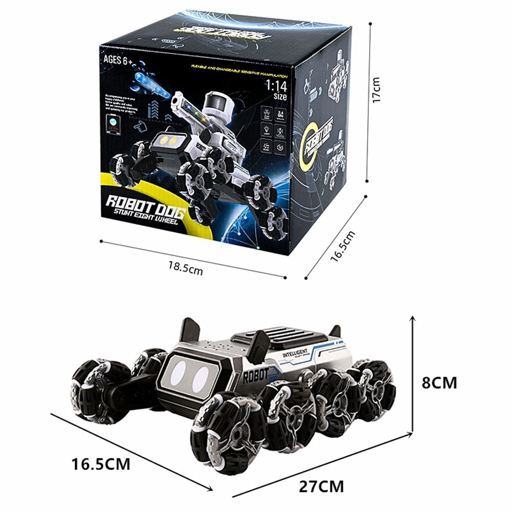 YL-120 2.4G RC Car 8-Wheel Robot Dog Stunt Vehicle Climbing Deformation Drift Remote Control Toy
