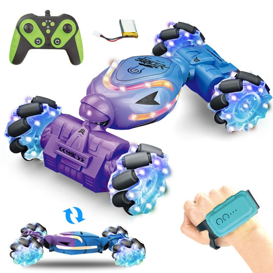 YT6637 RC Stunt Car Light-Up Twisting Vehicle Toy Dual Controlled Remote Control Car