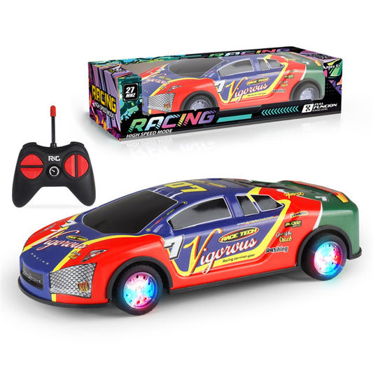 HDXX229 Electric RC Drift Race Car for Boys 4-Channel Graffiti Alloy Tin Light Vehicle Truck Remote Control Toy Car