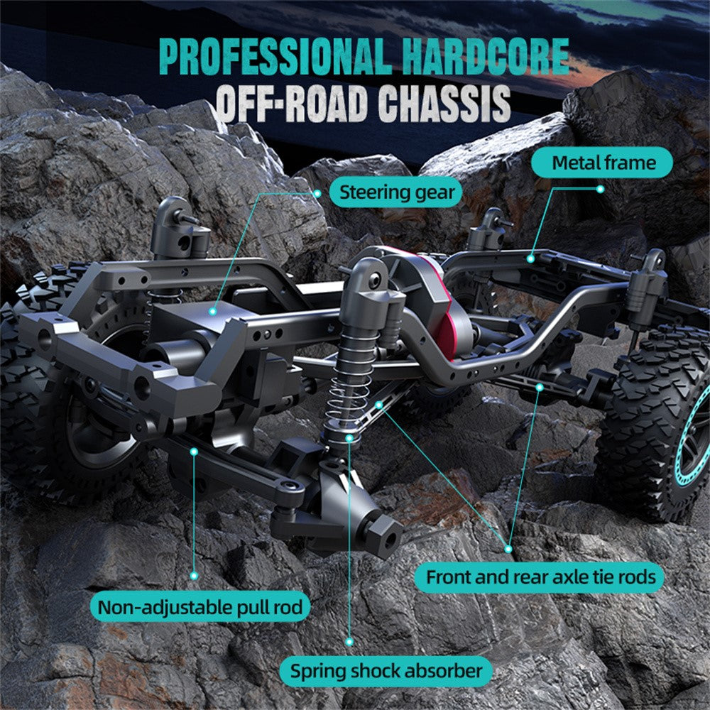 ZLL SG206PRO Brushed Motor RC Rock Crawler 1 / 20 Scale 4WD Off Road Vehicle with LED Light High Speed Car Toy, 3 Batteries