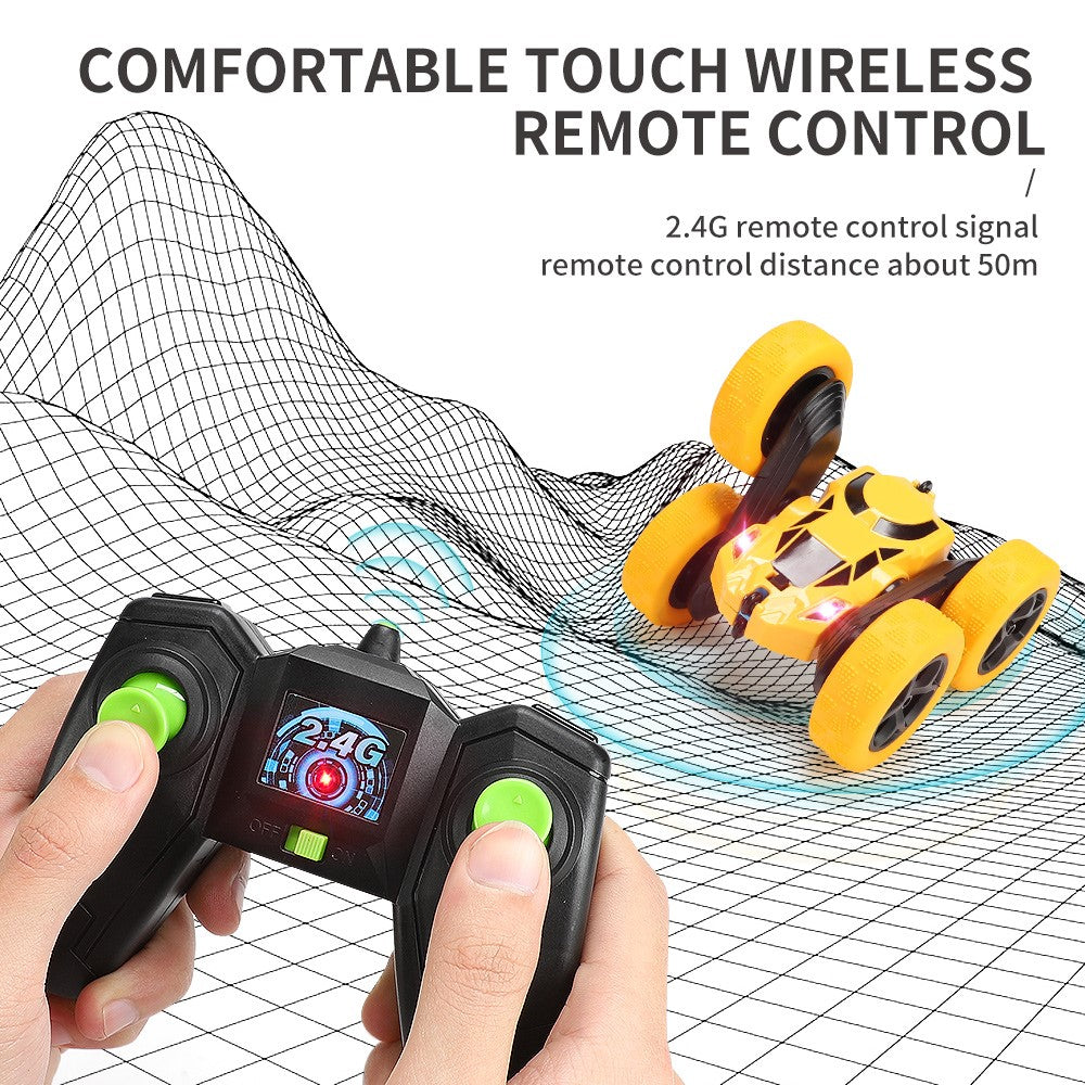 Flip Stunt Remote Control Car 7km / h High Speed RC Vehicle with LED Light Kids Toy