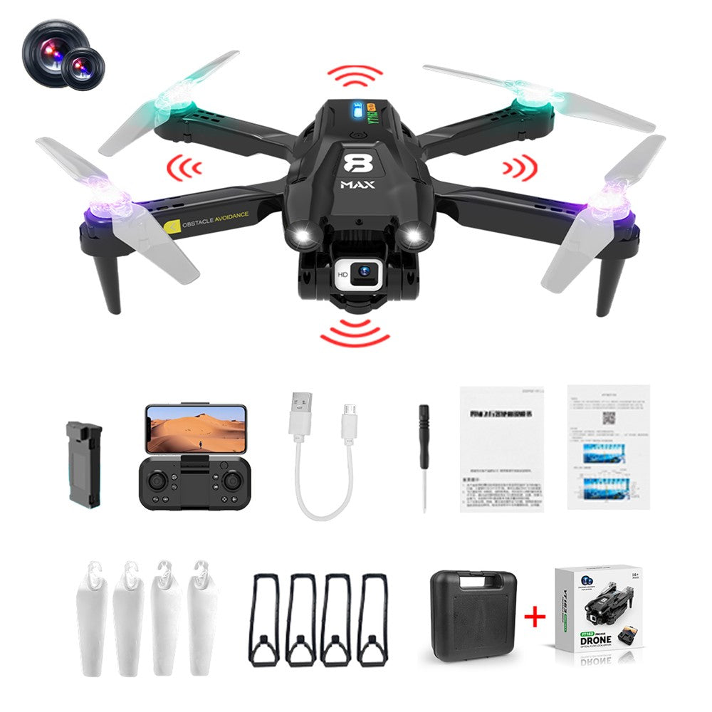 YT163 Pro Max RC Drone with Dual Camera Obstacle Avoidance Remote Control Quadcopter Optical Flow Fixed High