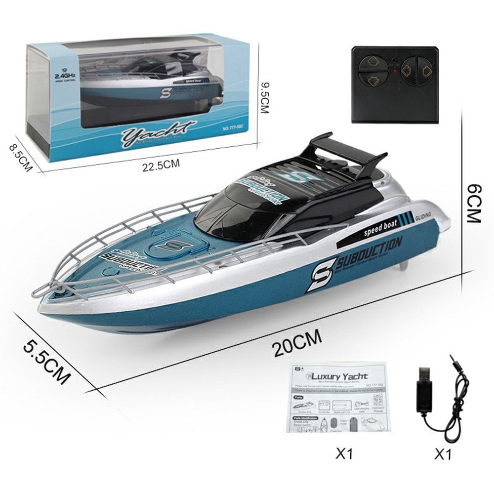 777-582 2.4G RC Submarine Model Mini Speed Boat Simulation Remote Control Aircraft Carrier Toy