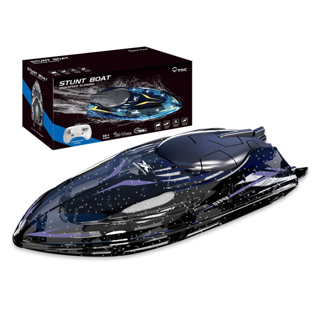 802 High Speed RC Boat 5 Channel Stunt Boat 2.4G Remote Control with LED Lights