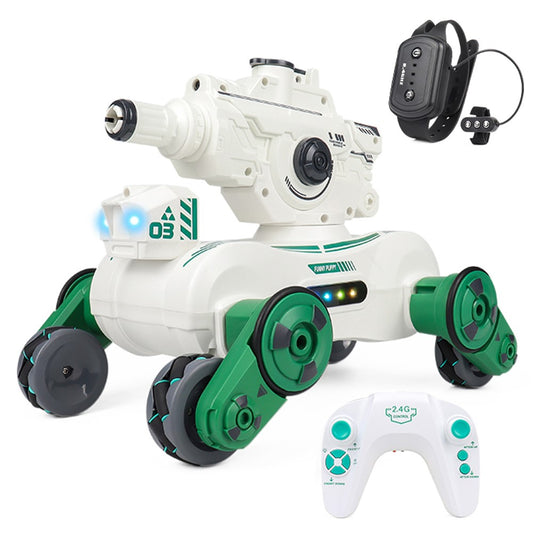 JC013 2.4G RC Mechanical Battle Dog Four Wheels Drive Water Bomb Spray Toy, Dual Controller (CE / CPC / EN71 / ASTM Certified)