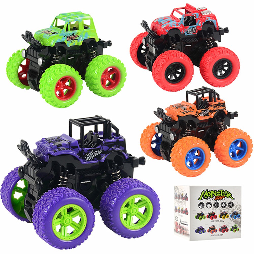 9cm Little Jeep Off-Road Vehicle Strong Four Big Wheel Inertia Scale Friction Power Car Boy Toy Gift
