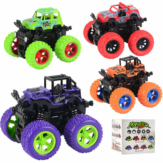 9cm Little Jeep Off-Road Vehicle Strong Four Big Wheel Inertia Scale Friction Power Car Boy Toy Gift