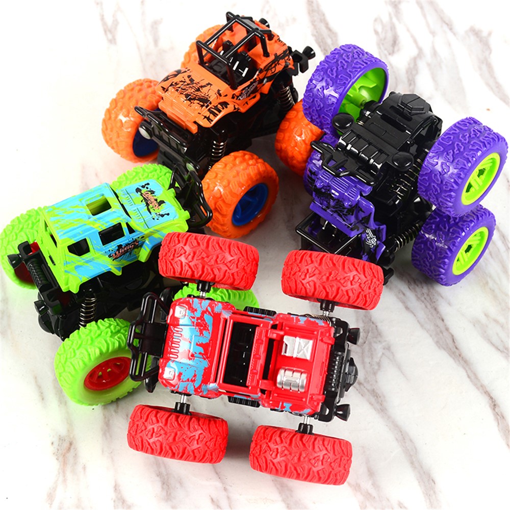 9cm Little Jeep Off-Road Vehicle Strong Four Big Wheel Inertia Scale Friction Power Car Boy Toy Gift