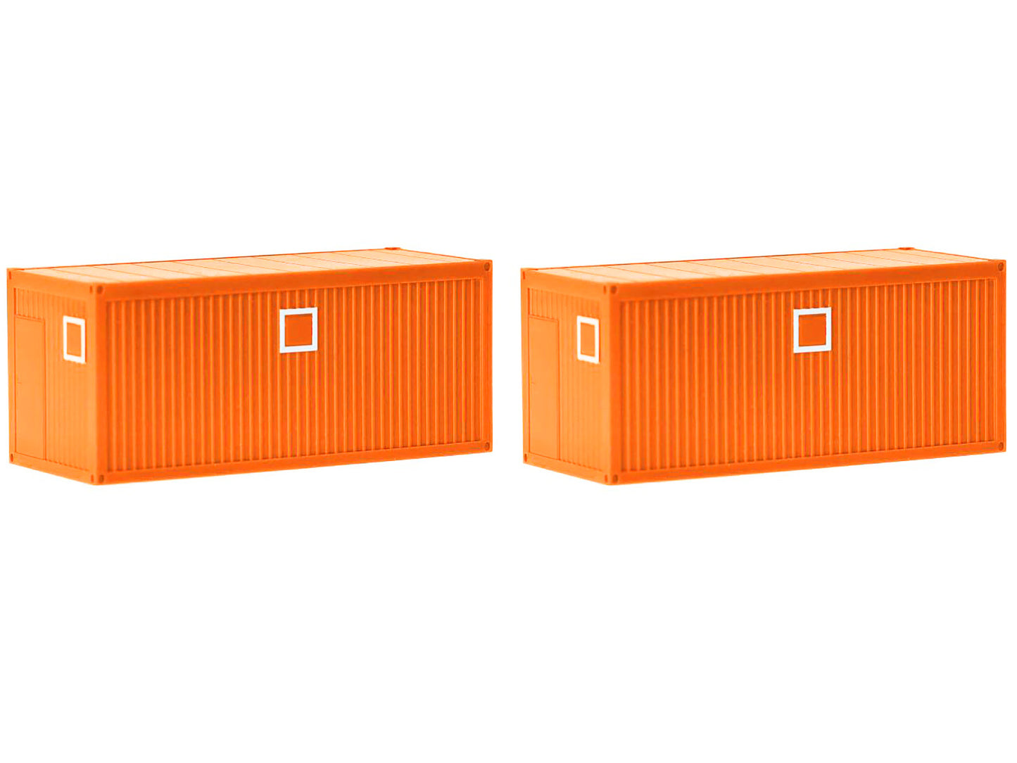 Mobile Offices Orange Set of 2 pieces 1/87 (HO) Plastic Model by Herpa