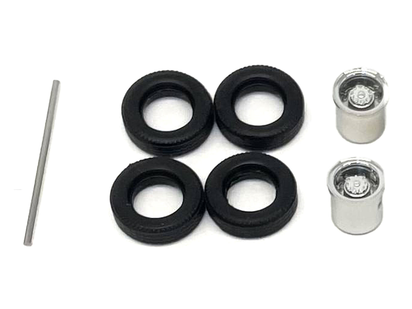 Rear Low Profile Wheelset Chrome 1/87 (HO) Plastic Model by Promotex