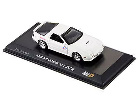 Mazda Savanna RX-7 (FC3S) RHD (Right Hand Drive) White "Initial D" Manga 1/64 Diecast Model Car by Kyosho