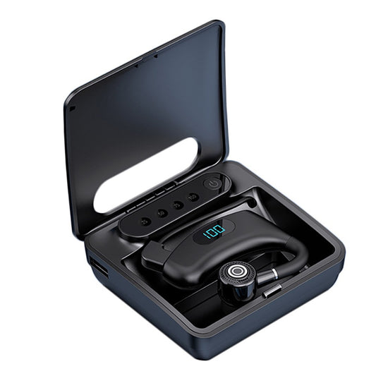 V12 Business Single Ear Digital Display Wireless Earhook Bluetooth-compatible Headset Hands-free Call Earphone with Charging Case