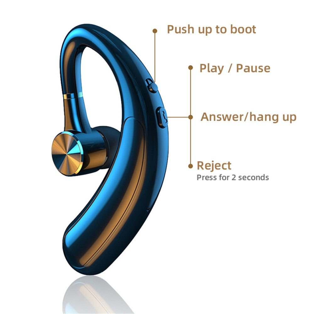 F18 180 Degrees Rotating Business Single Ear Wireless Bluetooth-compatible Earhook Headset Waterproof Music Calling Earphone