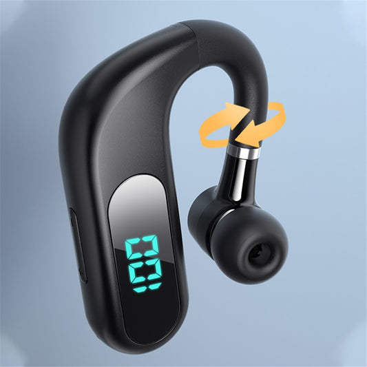 V13 Business Single Ear Earhook Wireless Bluetooth-compatible 5.2 Headset Hands-free Earphone with Smart Digital Display
