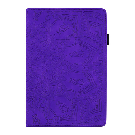 Flower Pattern Imprinting Flip Cover Stand Design Leather Tablet Case with Card Slots and Elastic Pen Holder Loop for Amazon Kindle Paperwhite 5 (2021)