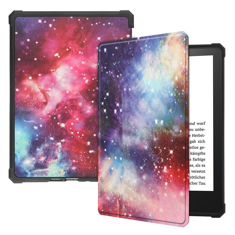 Pattern Printing PU Leather Shockproof Shell Smart Cover with Auto Wake / Sleep for Amazon Kindle Paperwhite 5 (2021)