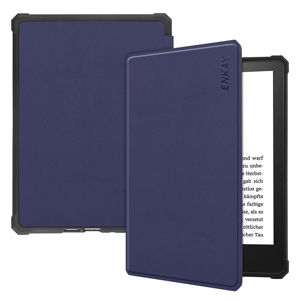 ENKAY HAT PRINCE Solid Color Auto Wake / Sleep PU Leather Protective Case Cover for Amazon Kindle Paperwhite 5 (2021)