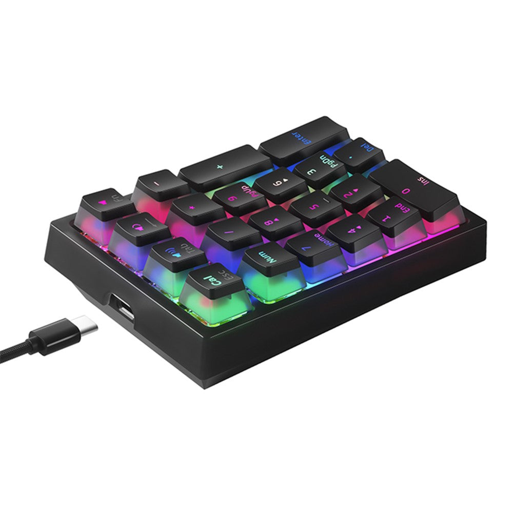 IBLANCOD K10 Wired Numeric Keypad Backlit 21 Keys PC Laptop External Mini Numpad Keyboard