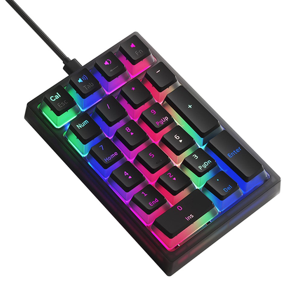 IBLANCOD K10 Wired Numeric Keypad Backlit 21 Keys PC Laptop External Mini Numpad Keyboard