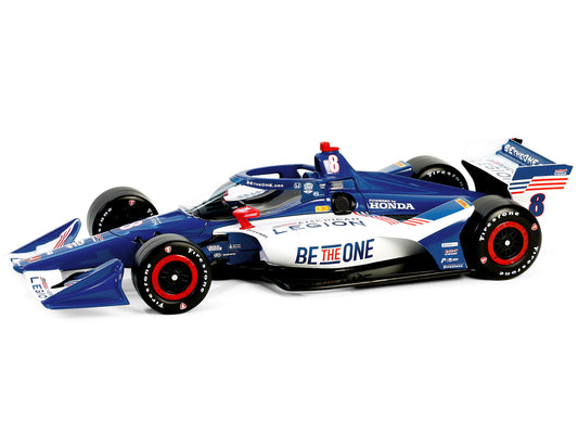 Dallara IndyCar #8 Linus Lundqvist "The American Legion" Chip Ganassi Racing (Road Course Configuration) "NTT IndyCar Series" (2024) 1/18 Diecast Model Car by Greenlight