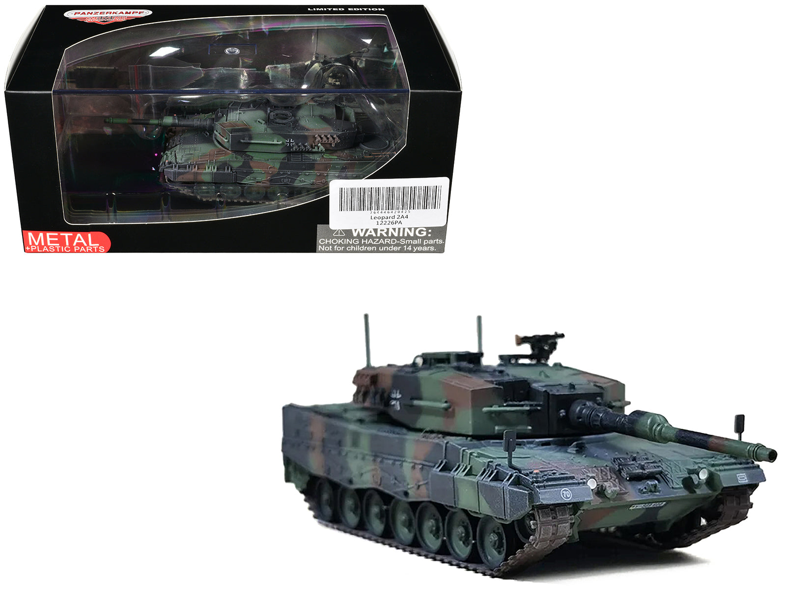Leopard 2A4 Main Battle Tank with Snorkel "NATO Camouflage" German Army "Armor Premium" Series 1/72 Diecast Model by Panzerkampf