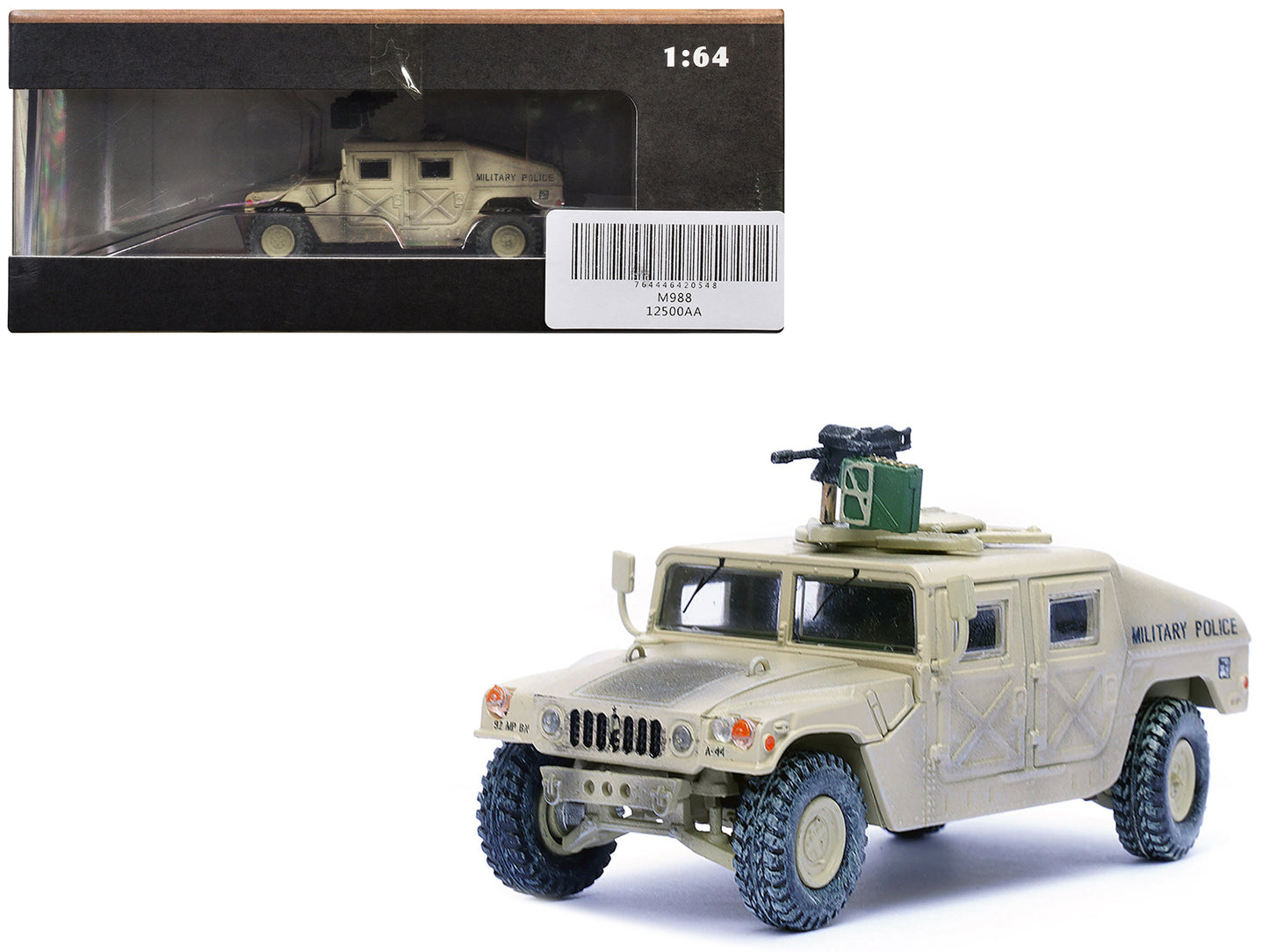 M988 Modern 4√ó4 Utility Vehicle with Grenade Launcher Desert Sand "Military Police 4th Traffic Platoon A company 92nd MP Battalion 89th MP Brigade Ad Daman Saudi Arabia Gulf War" (1990) "Military Miniature" Series 1/64 Diecast Model by Panzerkampf