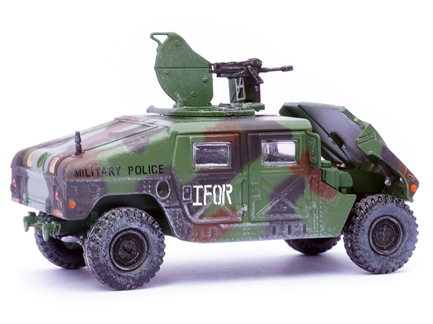 M988 Modern 4√ó4 Utility Vehicle with Grenade Launcher Camouflage "Military Police 65th Company 519th MP Battalion IFOR HQ ARRC Forward Brcko Bosnia and Herzegovina" (1996) "Military Miniature" Series 1/64 Diecast Model by Panzerkampf