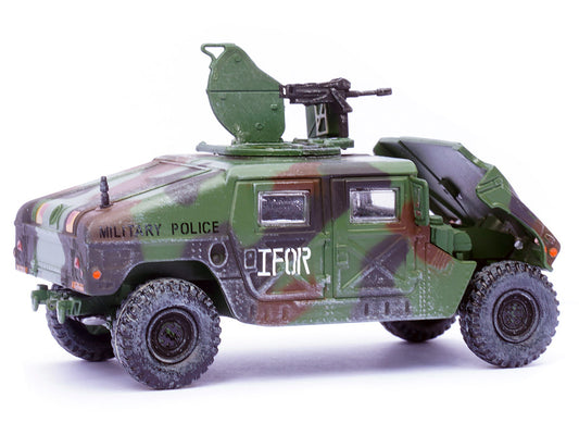 M988 Modern 4√ó4 Utility Vehicle with Grenade Launcher Camouflage "Military Police 65th Company 519th MP Battalion IFOR HQ ARRC Forward Brcko Bosnia and Herzegovina" (1996) "Military Miniature" Series 1/64 Diecast Model by Panzerkampf