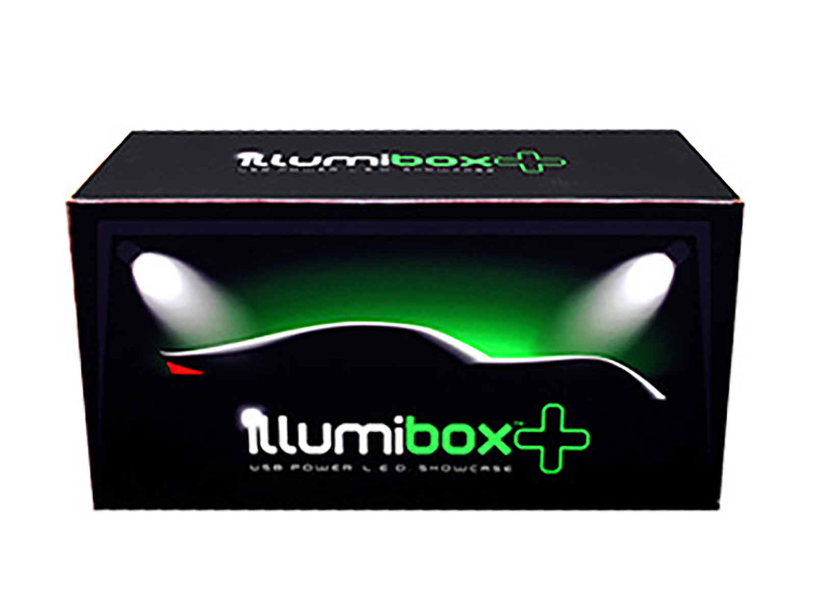 Collectible Display Show Case with LED Lights and Black Base for 1/24 1/18  Models by Illumibox