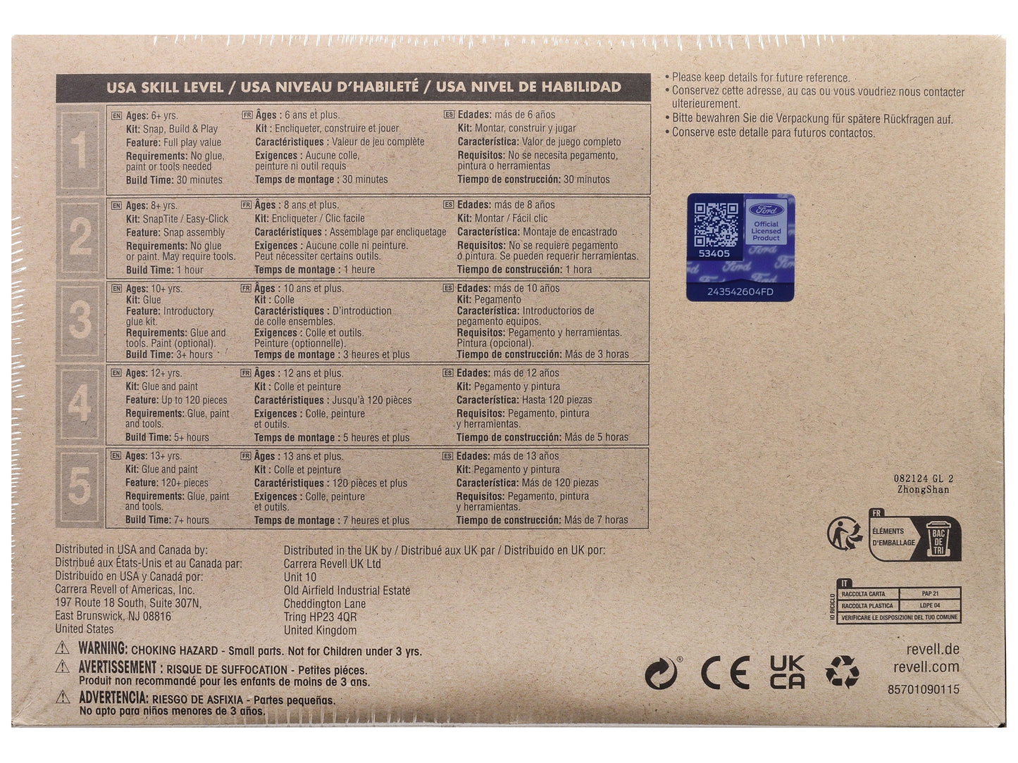 Level 5 Model Kit 1957 Ford Del Rio Ranch Wagon 2-in-1 Kit 1/25 Scale Model by Revell