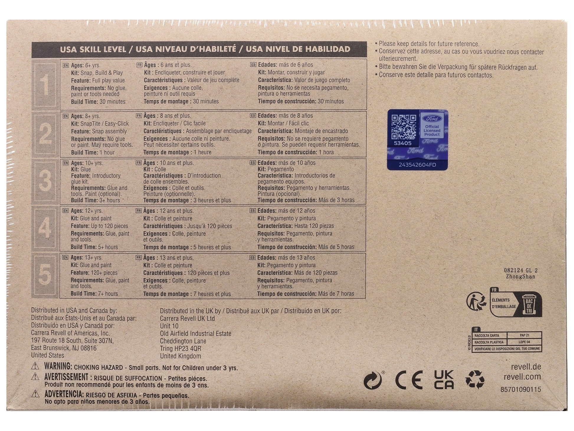 Level 5 Model Kit 1957 Ford Del Rio Ranch Wagon 2-in-1 Kit 1/25 Scale Model by Revell