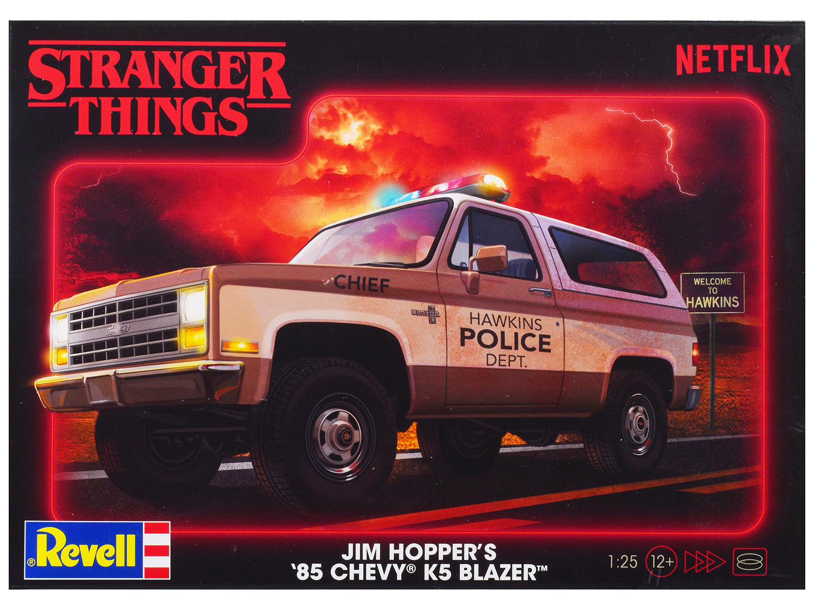Level 4 Model Kit Jim Hopper's 1985 Chevrolet K5 Blazer "Stranger Things" (2016-Current) TV Series 1/25 Scale Model by Revell