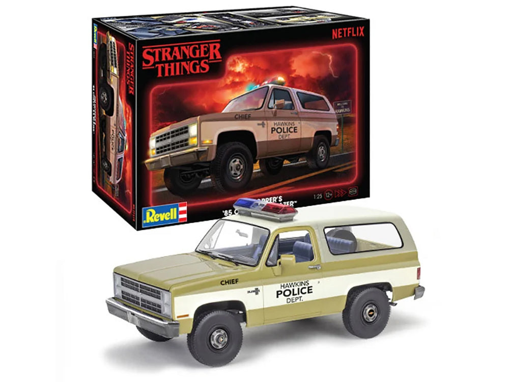 Level 4 Model Kit Jim Hopper's 1985 Chevrolet K5 Blazer "Stranger Things" (2016-Current) TV Series 1/25 Scale Model by Revell