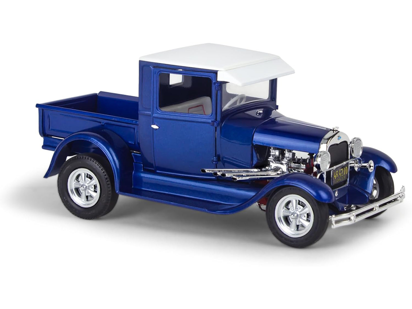 Level 5 Model Kit 1929 Ford Model A Hot Rod Pickup Truck and California Street Chopper Motorcycle 1/25 Scale Model by Revell