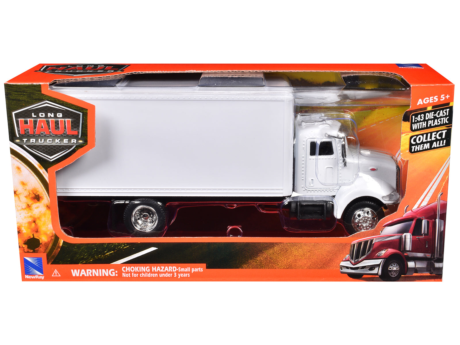 Peterbilt Utility 335 Box Truck White 1/43 Diecast Model by New Ray