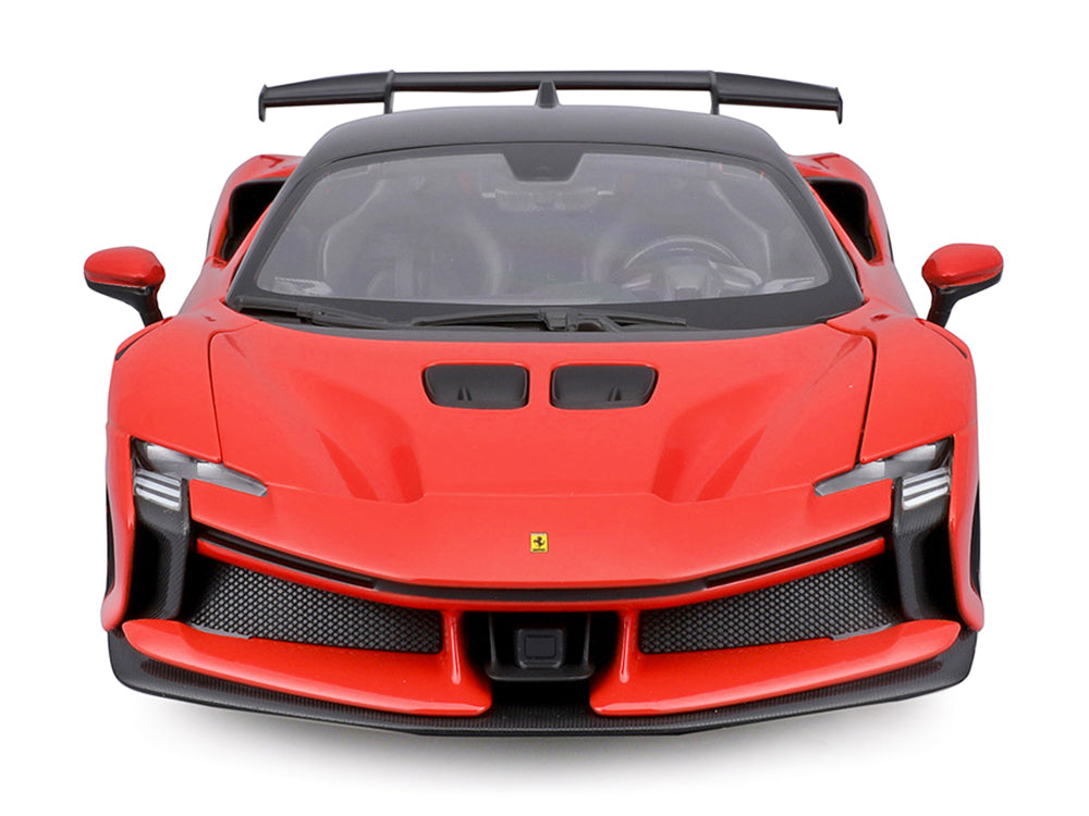 Ferrari SF90 XX Stradale Red with Black Top "Race + Play" Series 1/18 Diecast Model Car by Bburago