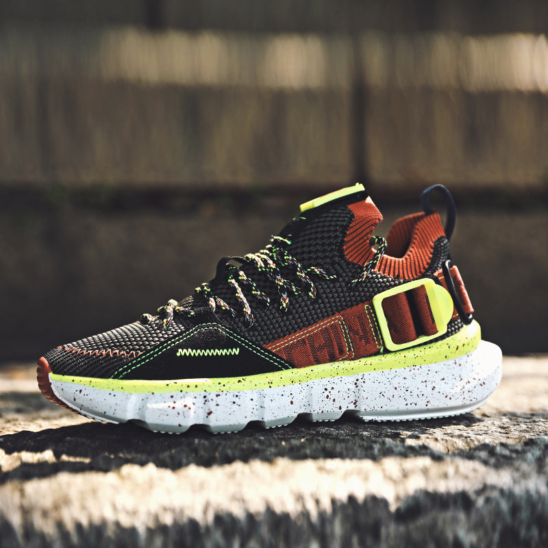 Sports Shoes Breathable Running Shoes Buckle Color Matching Shoes